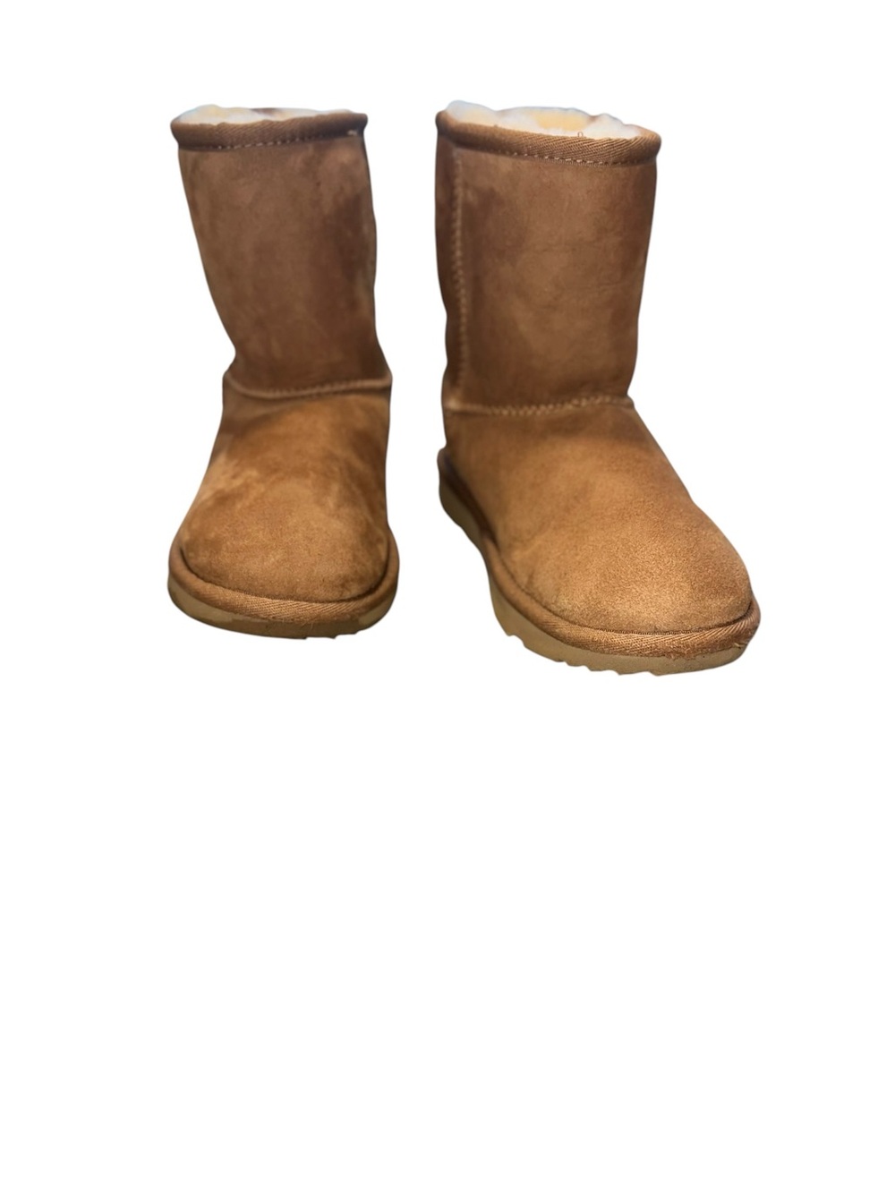 UGG Classic II Chestnut Sheepskin Boots Kids Size 1 Youth EU 32 Genuine Suede - Picture 4 of 9